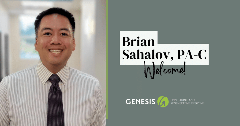 Welcome Brian Sahalov, PA-C to Genesis Medicine